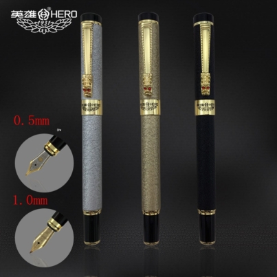 luxury-high-quality-Hero-Fountain-Pen-Frosted-black-Golden-Dragon-iraurita-INK-PEN-Stationery-Office-school-1.jpg